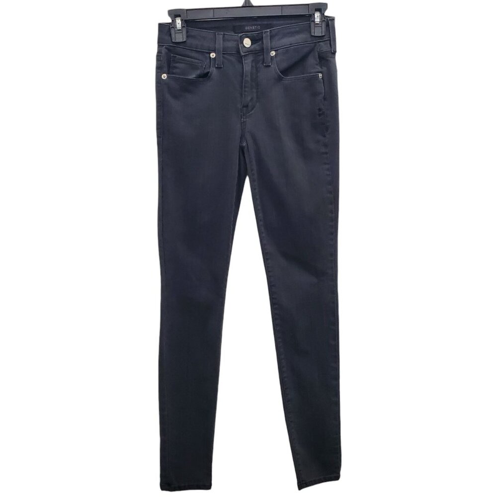 Genetic Denim Heroine Stem Mid-Rise Skinny Women's Black Stretch Jeans USA 24